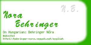 nora behringer business card